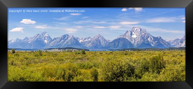 Panoramic view of Grand Teton National Park, Wyoming, USA Framed Print by Pere Sanz
