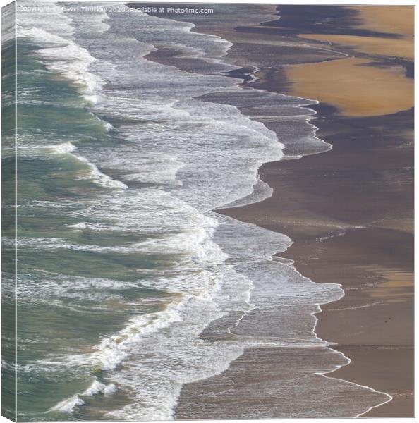 Sea, Surf and Sand Canvas Print by David Thurlow