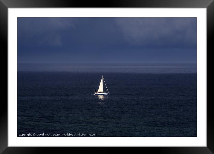 Yacht In A Storm Framed Mounted Print by David Pyatt