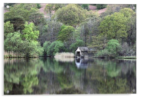 Serenity on Rydal Water Acrylic by James Marsden