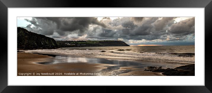 Empty Beach in the Golden Hour Panorama Framed Mounted Print by Joy Newbould
