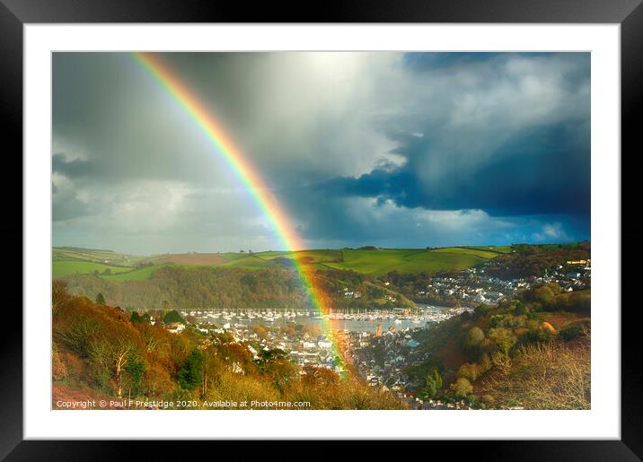 Rainbow over Dartmouth Framed Mounted Print by Paul F Prestidge
