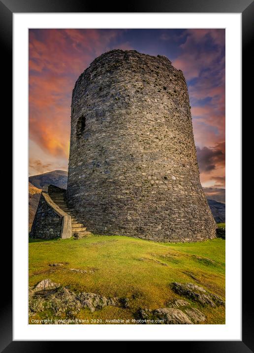 Dolbadarn Castle Snowdonia Wales Framed Mounted Print by Adrian Evans