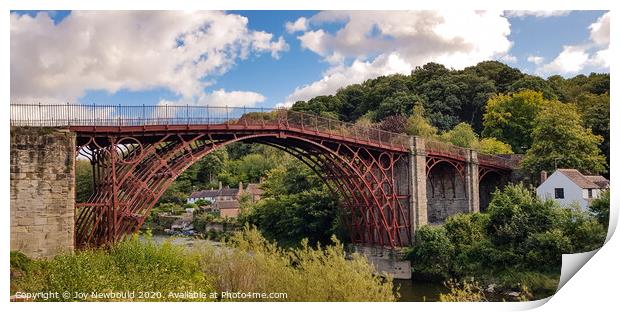 The Iron Bridge at Ironbridge, Shropshire Print by Joy Newbould