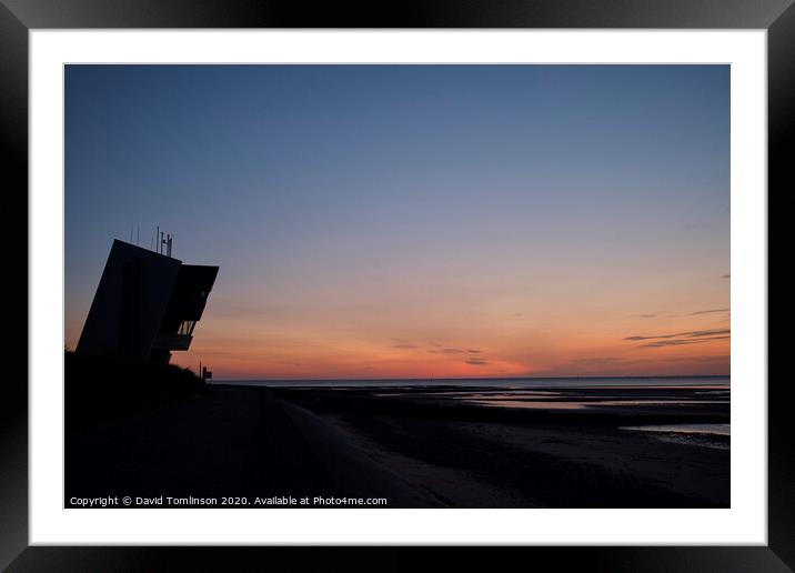 Sunset Rossal Point - Fleetwood  Framed Mounted Print by David Tomlinson