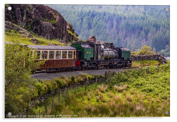 Welsh Highland Railway , North Wales. Acrylic by Ian Stone