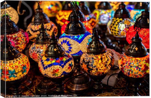 Typical Turkish table lamps Canvas Print by Joaquin Corbalan
