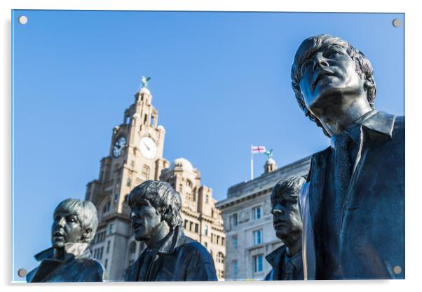 Statue of the Fab Four (The Beatles) on Pier Head Acrylic by Jason Wells