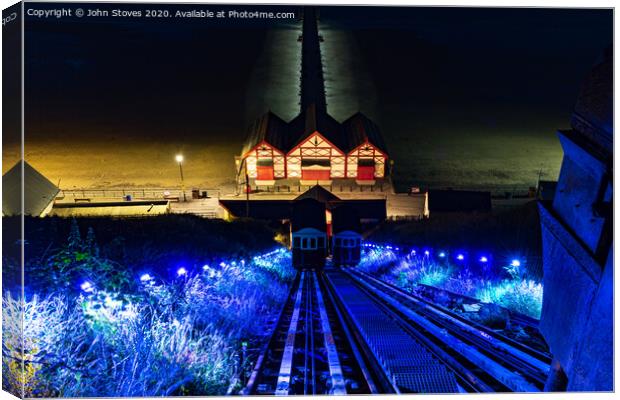 Saltburn By the Sea by Night Canvas Print by John Stoves