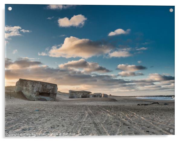 Bunker from WW2 on a Danish beach in Thyboroen, Denmark Acrylic by Frank Bach