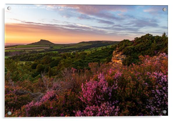 Roseberry Topping Sunset Acrylic by John Stoves