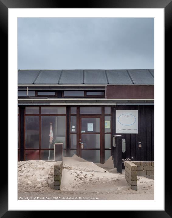 Door buried in sand on a cafe in Henne, Denmark Framed Mounted Print by Frank Bach