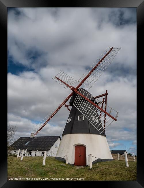 Wind Mill on the wadden sea island Mandoe, Esbjerg Denmark Framed Print by Frank Bach