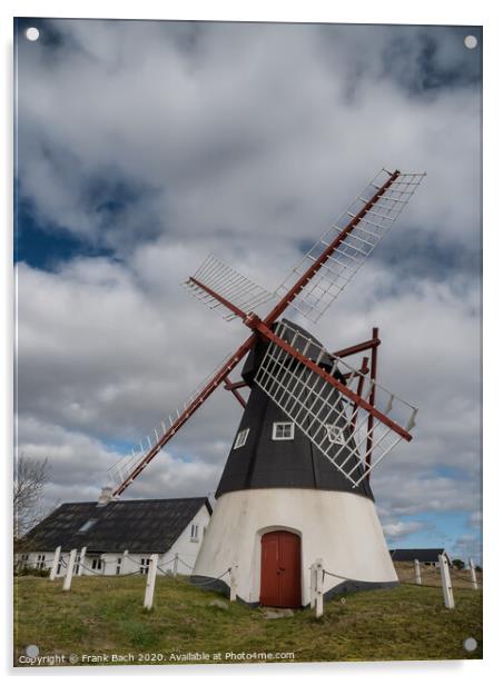 Wind Mill on the wadden sea island Mandoe, Esbjerg Denmark Acrylic by Frank Bach