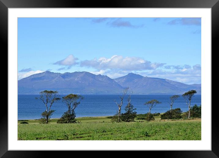 Scenic view of Arran`s mountains from West Kilbrid Framed Mounted Print by Allan Durward Photography