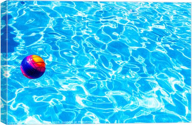 Water sports ball in a pool with fresh water to have fun. Canvas Print by Joaquin Corbalan