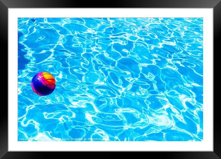 Water sports ball in a pool with fresh water to have fun. Framed Mounted Print by Joaquin Corbalan
