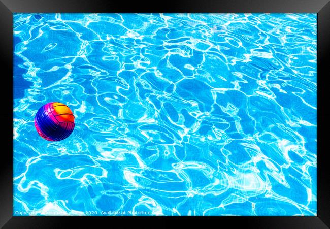 Water sports ball in a pool with fresh water to have fun. Framed Print by Joaquin Corbalan