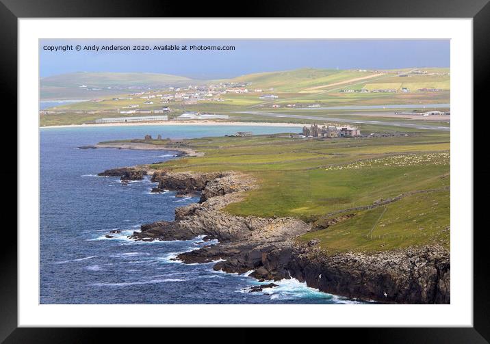 Shetland Rugged Coastline Framed Mounted Print by Andy Anderson