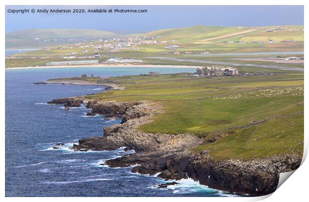 Shetland Rugged Coastline Print by Andy Anderson