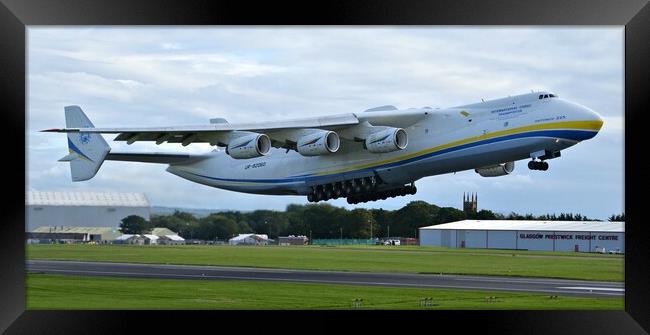 Beast from the East departs.....Antonov An225 Framed Print by Allan Durward Photography