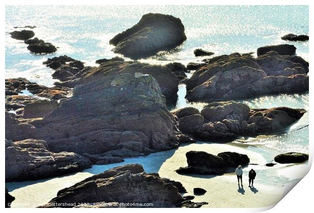 Rendezvous on Looe beach. Print by Neil Mottershead