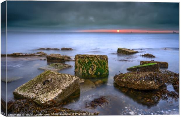 Seaview Sunrise Sinkers Canvas Print by Wight Landscapes