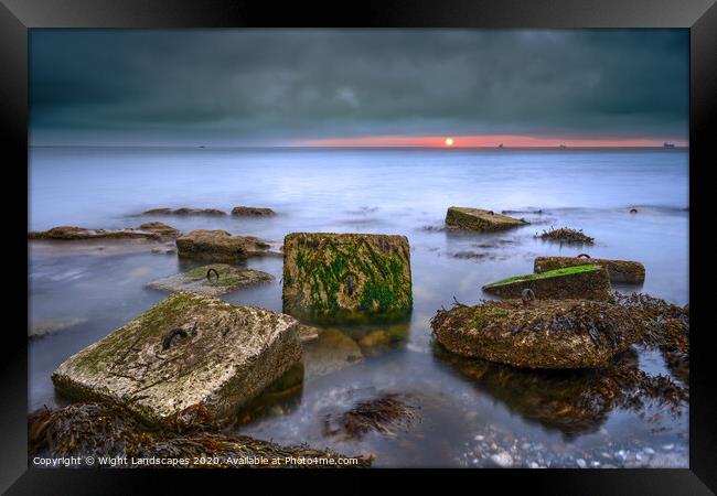 Seaview Sunrise Sinkers Framed Print by Wight Landscapes