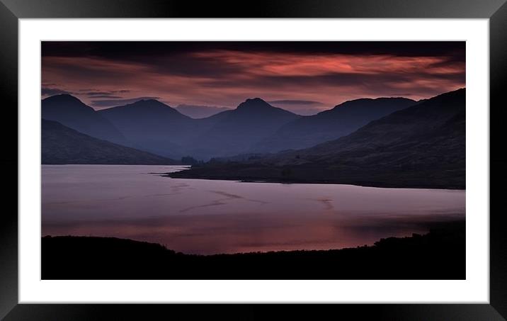 Red Sky At Night. Framed Mounted Print by Aj’s Images