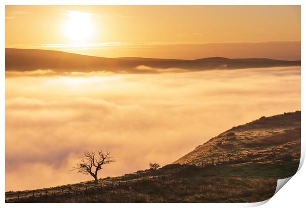 Sunrise from Cracken Edge in the Derbyshire Peak D Print by John Finney