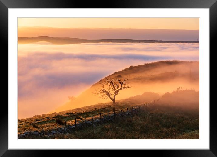 Sunrise from Cracken Edge in the Derbyshire Peak D Framed Mounted Print by John Finney