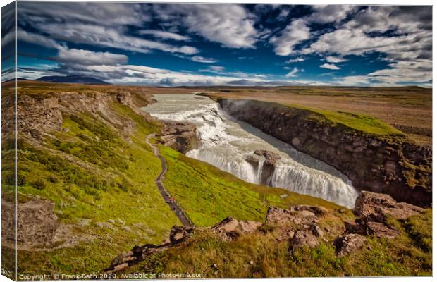 Gullfoss waterfalls in Iceland Canvas Print by Frank Bach