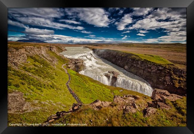 Gullfoss waterfalls in Iceland Framed Print by Frank Bach