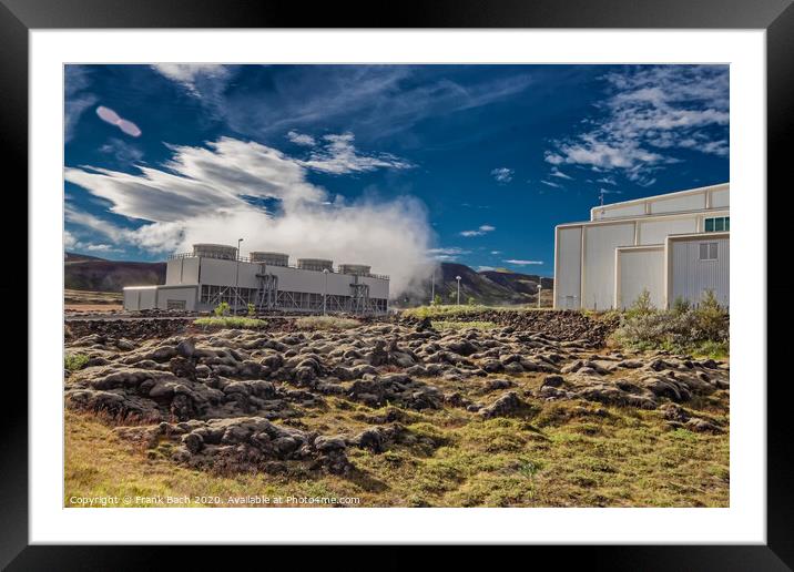 Geothermical powerplant in Iceland Framed Mounted Print by Frank Bach