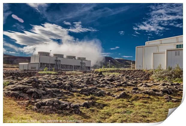 Geothermical powerplant in Iceland Print by Frank Bach