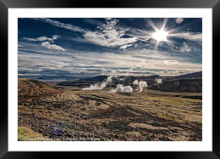 Geothermical powerplant in Iceland Framed Mounted Print by Frank Bach
