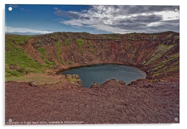 Dead volcano crater in Iceland Acrylic by Frank Bach