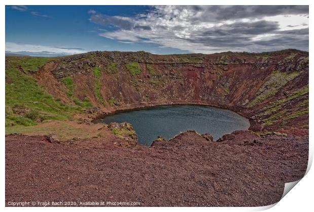 Dead volcano crater in Iceland Print by Frank Bach