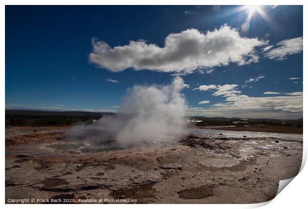 Strokkur geothermal geysir in Iceland Print by Frank Bach