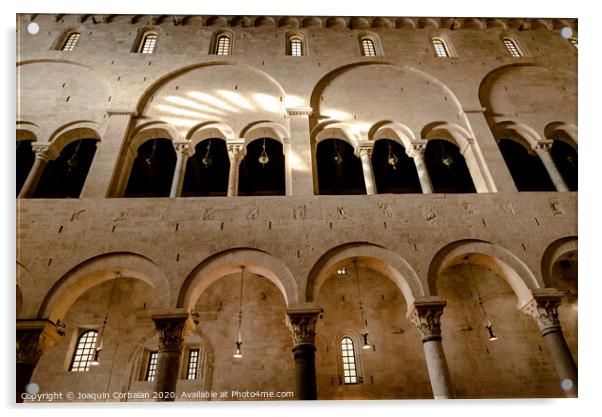Interior of the main nave of the Cathedral Basilica of San Sabino in Bari. Acrylic by Joaquin Corbalan