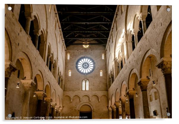 Interior of the main nave of the Cathedral Basilica of San Sabino in Bari. Acrylic by Joaquin Corbalan