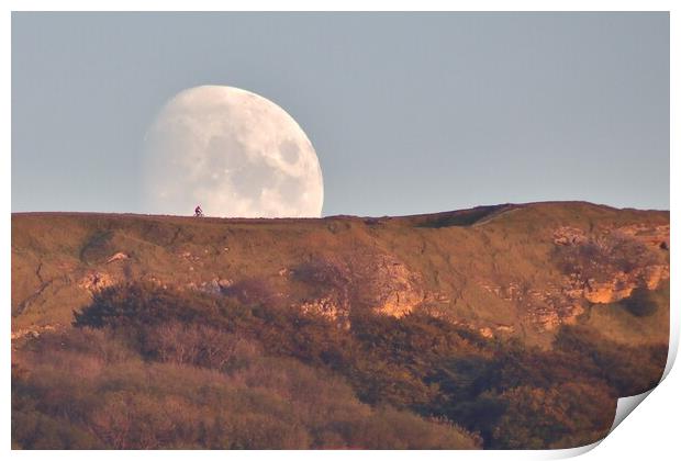 Cycling to the Moon Print by Susan Snow