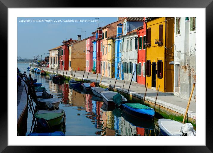 Burano Framed Mounted Print by Navin Mistry