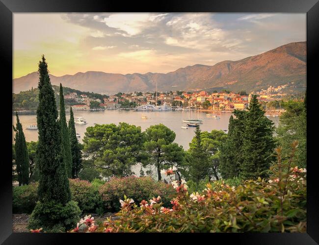 The old town of Cavtat at sunset Framed Print by Naylor's Photography