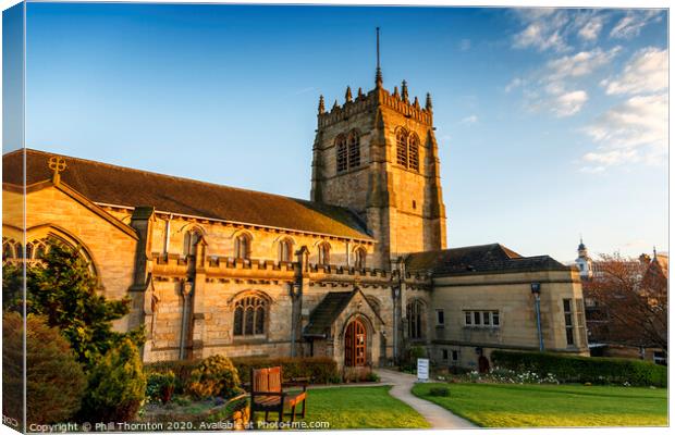 Evening sunshine on Bradford Cathedral Canvas Print by Phill Thornton