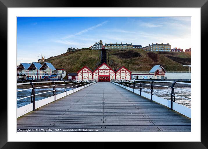 Saltburn Pier and Funicular railway Framed Mounted Print by Phill Thornton