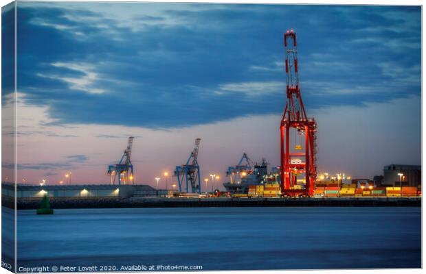 Seaforth Docks container terminal Canvas Print by Peter Lovatt  LRPS