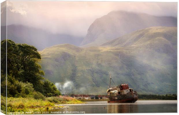 Abandoned Trawler at Corpach Canvas Print by Peter Lovatt  LRPS