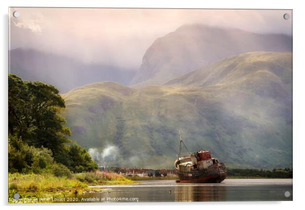 Abandoned Trawler at Corpach Acrylic by Peter Lovatt  LRPS
