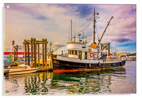 Old Fishing Trawler Acrylic by Darryl Brooks
